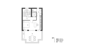 A modern apartment floor plan