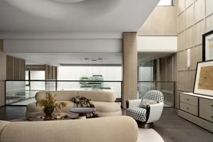 Modern living room featuring contemporary furniture and minimalist design elements.