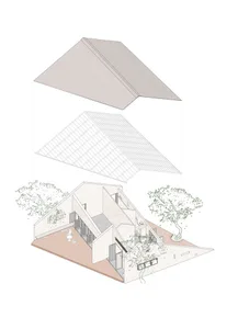 An isometric perspective of a modern residential building