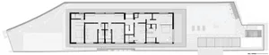 Floor plan of a minimalist residential area with concrete material.