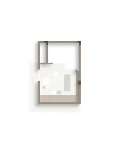 Modern room layout with neutral tones and a minimalist design.