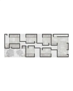 Apartment layout with neutral color scheme and open design.