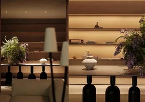 Modern dining room featuring contemporary furniture and decor
