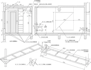 Industrial interior design featuring metal framing and steel beams.