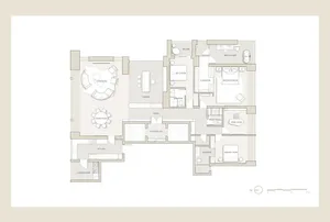 Floor plan of a modern residential apartment layout