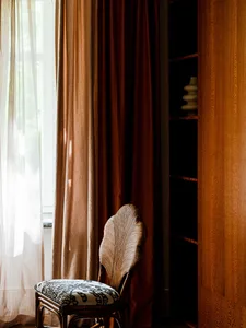 Textured curtains in a cozy home decor setting