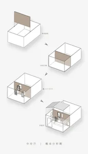 Conceptual design illustration of a renovated architectural space.