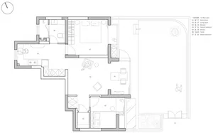 Modern residential floor plan diagram