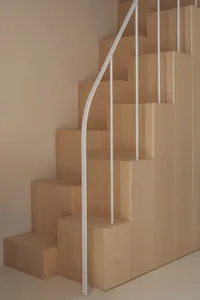 Wooden staircase design with minimalist aesthetic