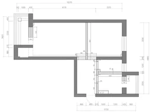Floor plan of a modern apartment interior featuring hardwood flooring and contemporary design elements.