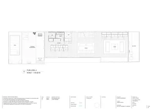 Floor plan of a modern residential building showcasing steel materials for structural design.