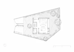 Floor plan of a modern minimalist residential house