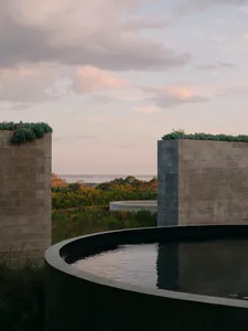Concrete outdoor space with greenery and plants