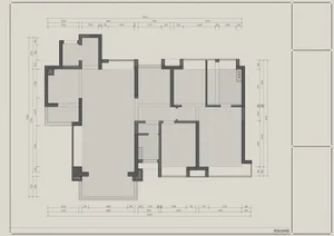 A modern residential floor plan showing a layout of rooms and dimensions in a residential house.