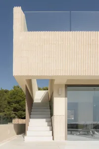 Concrete exterior stairs with minimalist design.