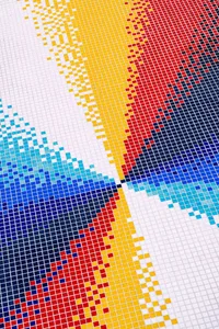 A colorful abstract mosaic tile design