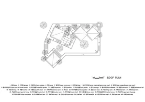 A detailed architectural floor plan depicting the top level of a modern residential building.