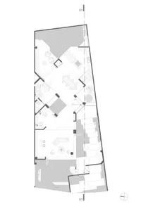 Floor plan of a modern interior design layout
