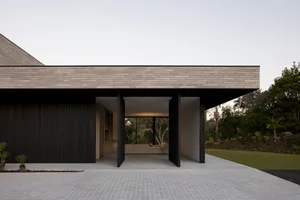 Modern house exterior with a concrete facade