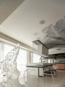 Modern interior design featuring transparent glass elements