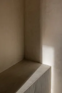 Concrete interior space in a minimalist design style