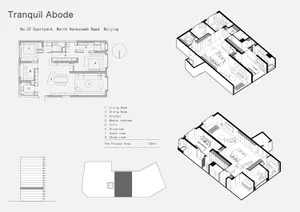 Floor plan of Tranquil Abode located at No. 22 Courtyard, North Honeycomb Road, Beijing
