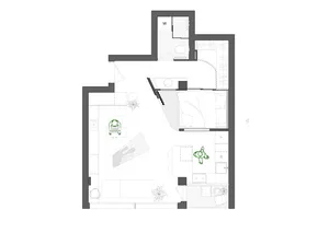 Floor plan of an apartment layout