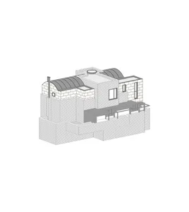 Modern residential architecture with brick exterior.