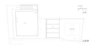 Concrete terrace floor plan with technical details and dimensions.
