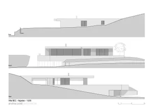 Modern exterior facade featuring contemporary architecture with concrete material.