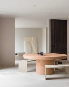Modern interior living room with concrete furniture and minimalist design