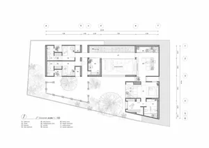 Modern architectural floor plan on paper