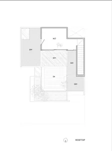 Concrete and glass rooftop architecture plan