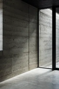 Concrete lobby with minimalist design