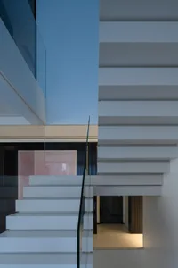 Modern interior architecture with contemporary lighting design.