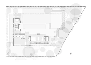 2D architectural drawing of a modern house layout