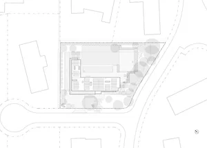 Floor plan of a modern office room