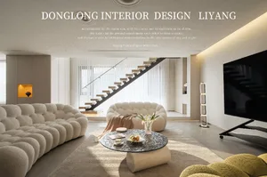Contemporary living room featuring neutral-toned furniture and a cozy atmosphere.