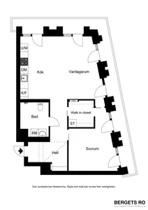 A detailed 2D architectural drawing of a modern apartment layout with hardwood flooring.