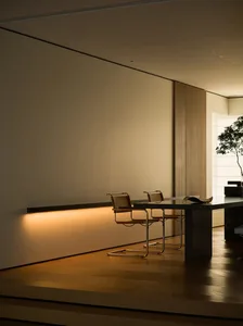 Modern, minimalist kitchen featuring sleek, contemporary design elements.