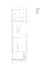 Second-floor architectural plan of a residential penthouse showing bedroom, bathroom, and other interior spaces.