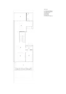 A detailed architectural floor plan of an attic space, showing various rooms and open roof terraces.