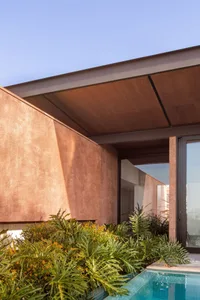 Modern concrete architectural design featuring clean lines and minimalist aesthetic.