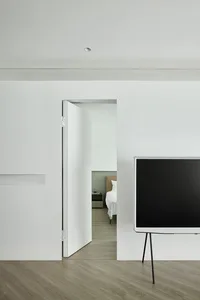 Minimalist concrete living room interior design