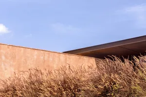 Modern minimalist building made of concrete materials