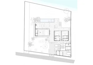 Modern residential architectural floor plan.