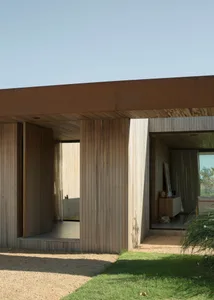 Contemporary wooden exterior of a modern minimalistic home