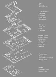 Detailed architectural drawing of a residential home's floor plan.