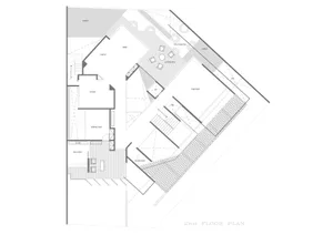 Monochrome architectural plan depicting the layout of a second floor interior