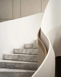 Modern house with marble staircase